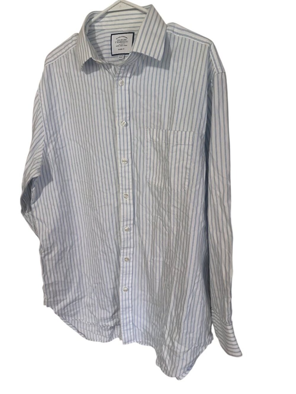 Charles Tyrwhitt Classic Fit 16.5 33 Cotton Blue Striped Dress Shirt